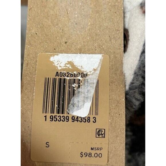 Levi's Womens Trucker Jacket Ex-Boyfriend All Over Sherpa Plaid Beige Size S NWT - Picture 9 of 12